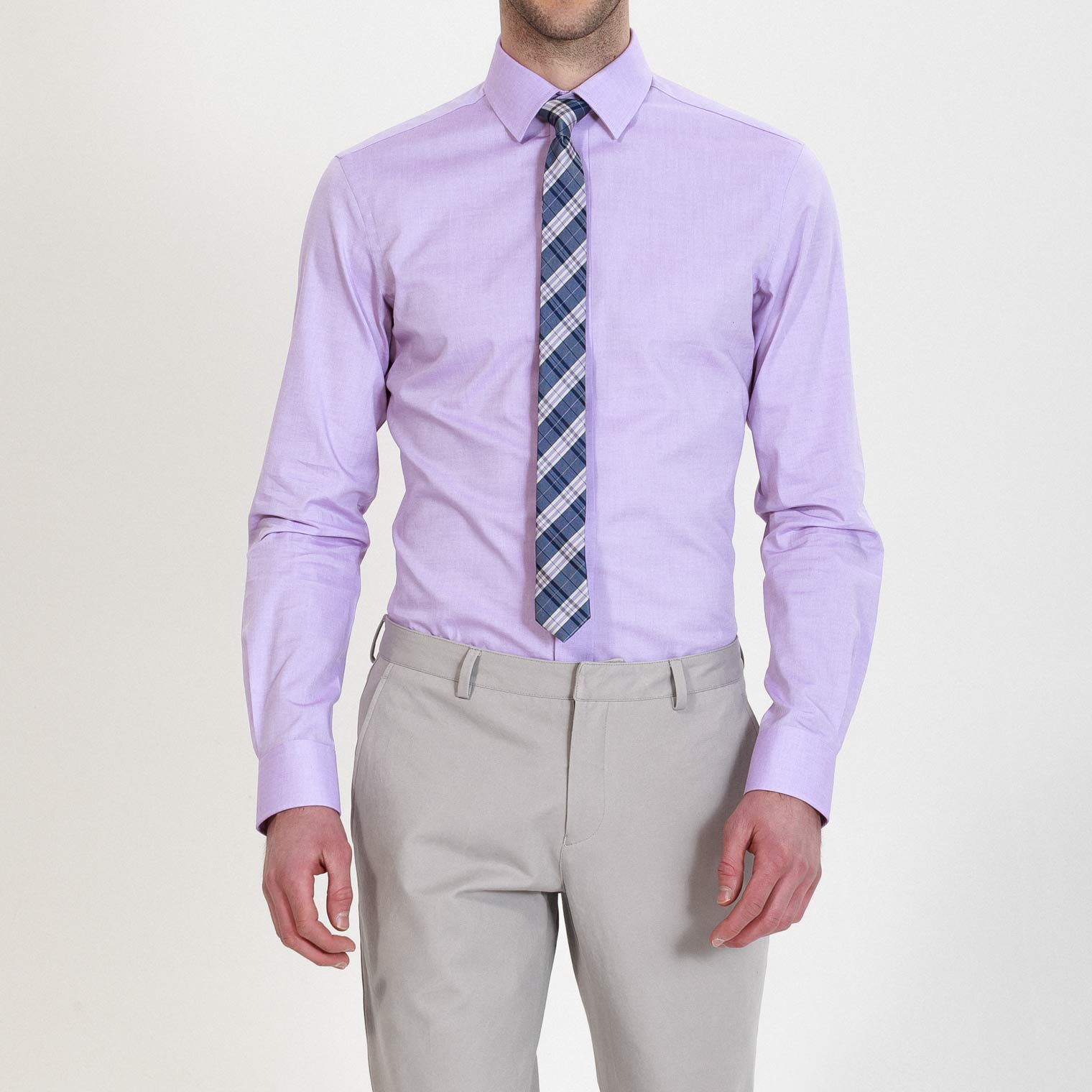 【断码清仓】HANY汉尼法式衬衫高级感免烫紫色袖扣男士正装衬衣-淘宝网