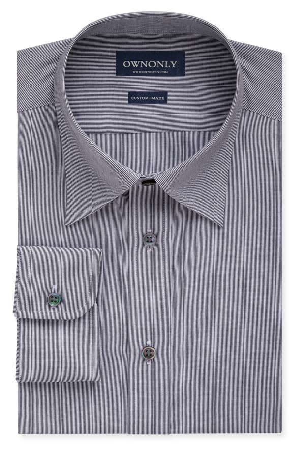 Business Oxford Grey & White Pinstripe Shirt