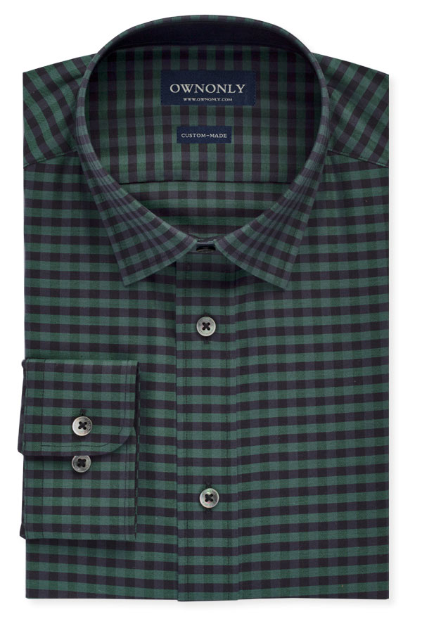Black and Green Gingham Shirt