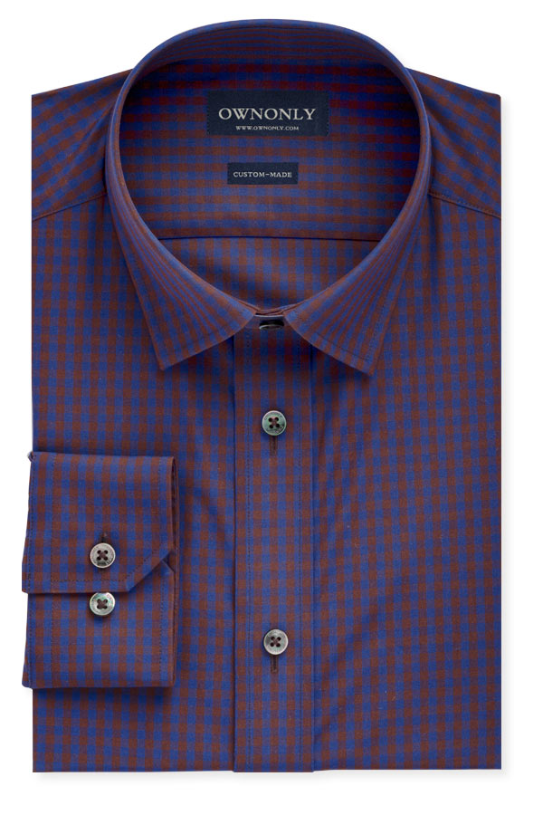 Maroon and Blue Gingham Shirt