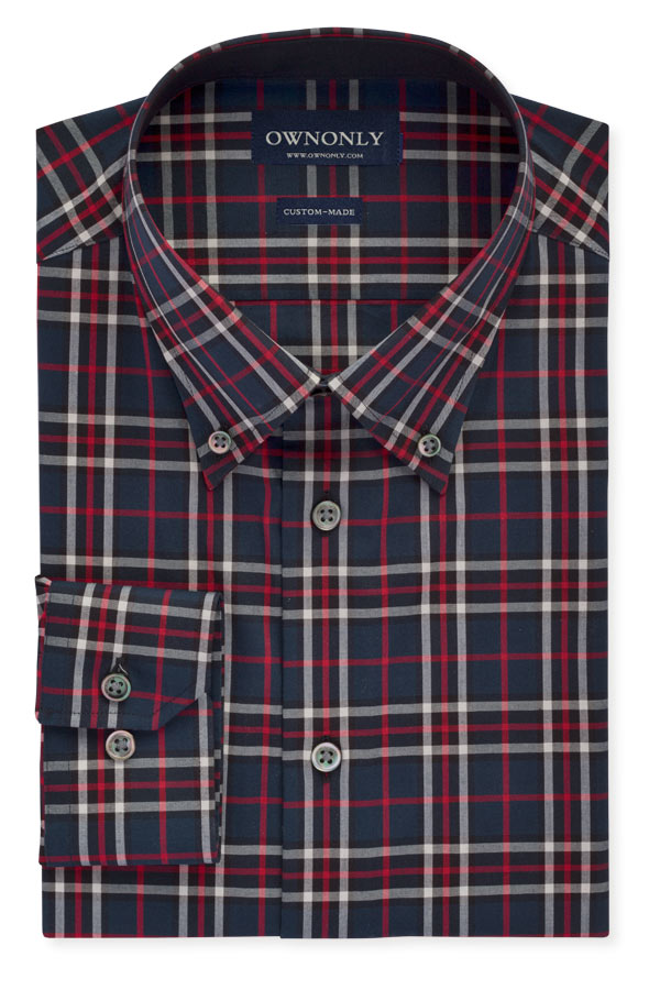 Business Red,Black& White Checked Shirt