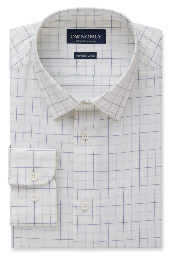 Blue and White Checked Shirt