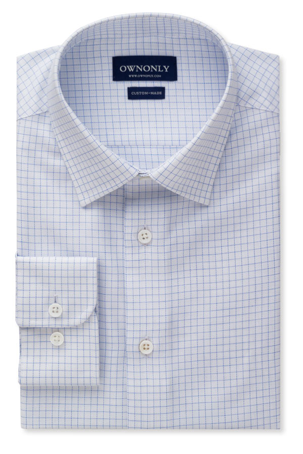 Light Blue Checkered Business Shirt