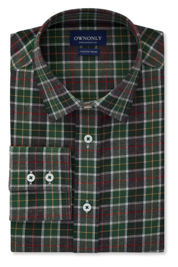 Dark Green Plaid Fashion Shirt