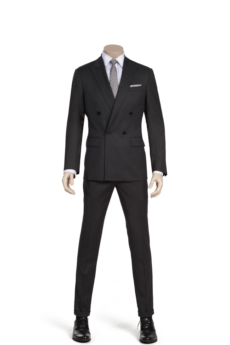 Business Grey Striped Two-Piece Suit