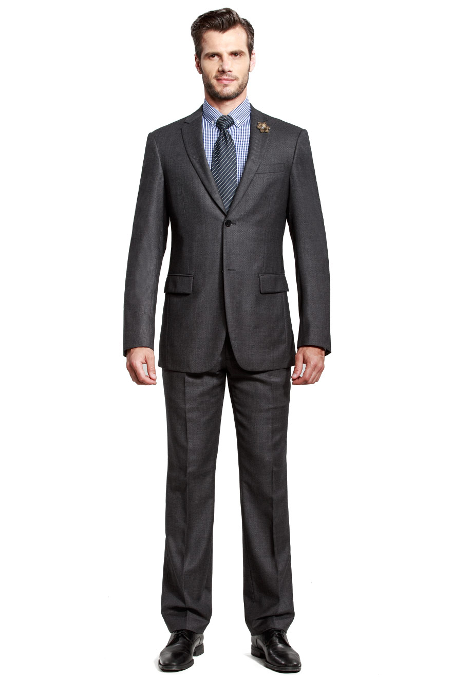 Business Oxford Dark Grey Two-Piece Suit