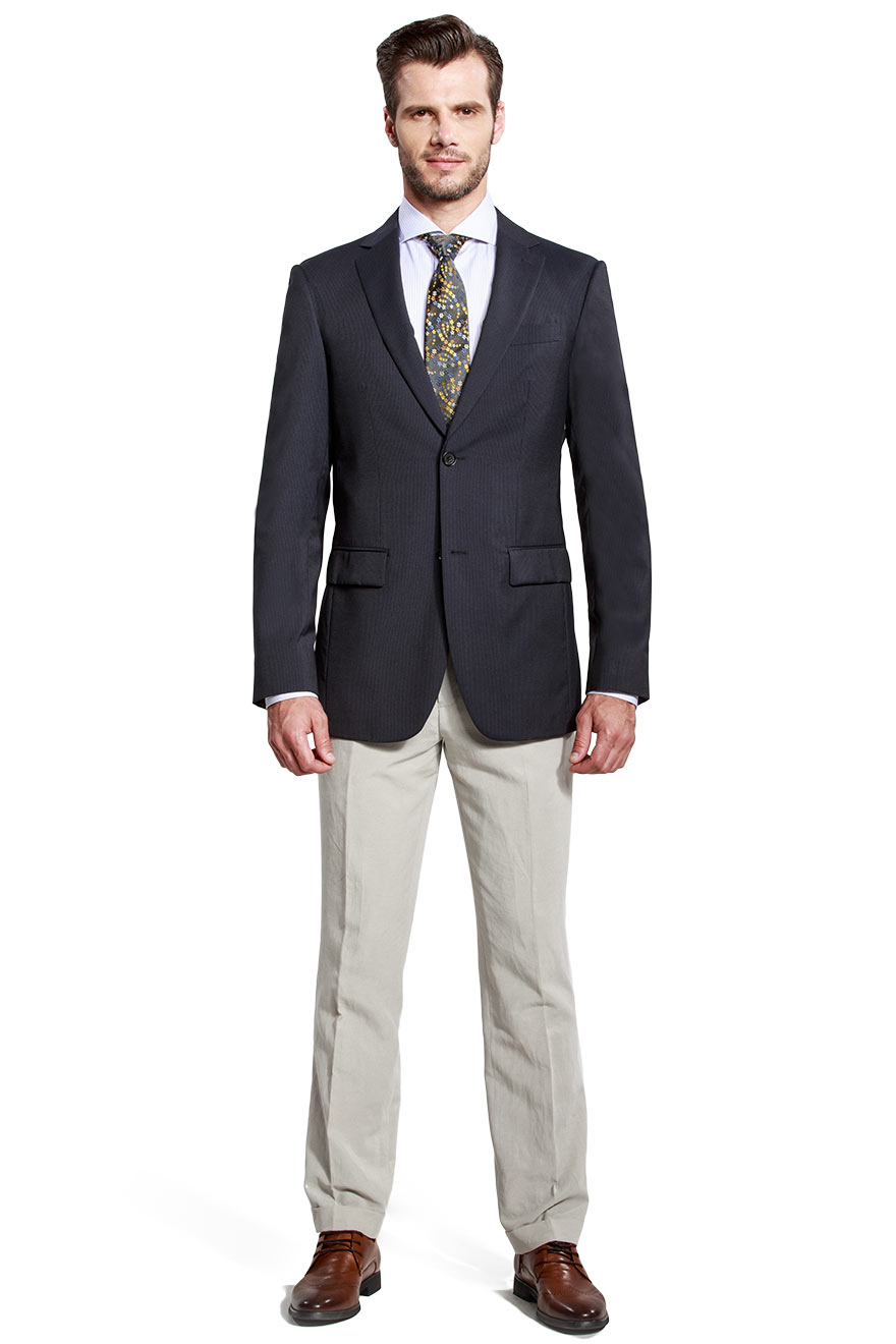 Blue Grey Pinstriped Blazer