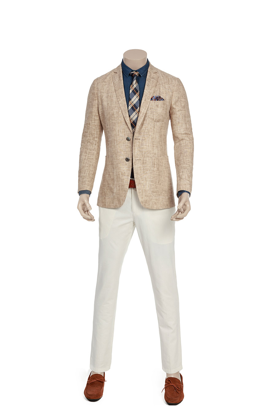 Fashion Beige Linen Blazer