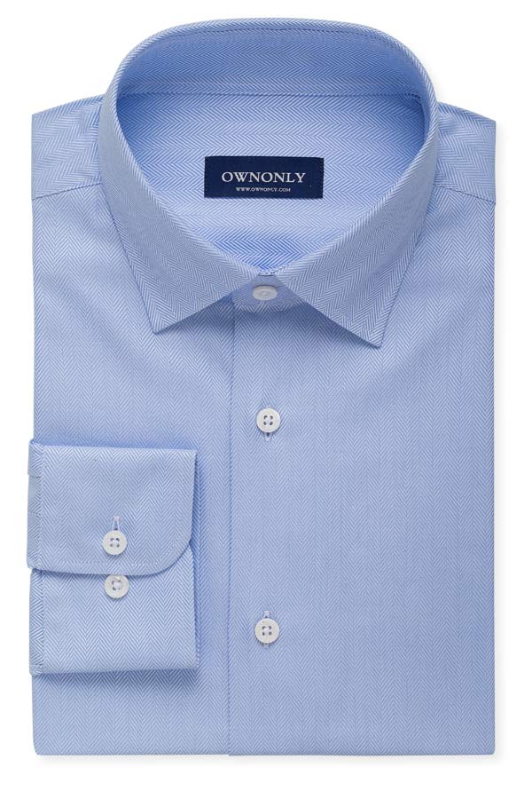 Light Blue Herringbone Shirt