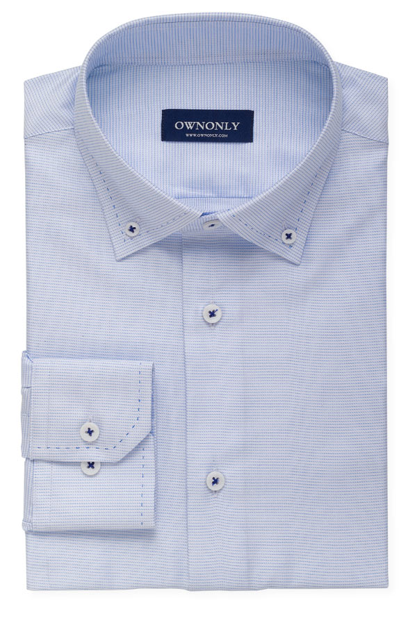 Light Blue Horizontal Stripes Shirt