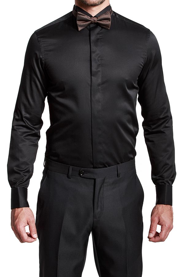 Flat Front Hidden Placket Shirt