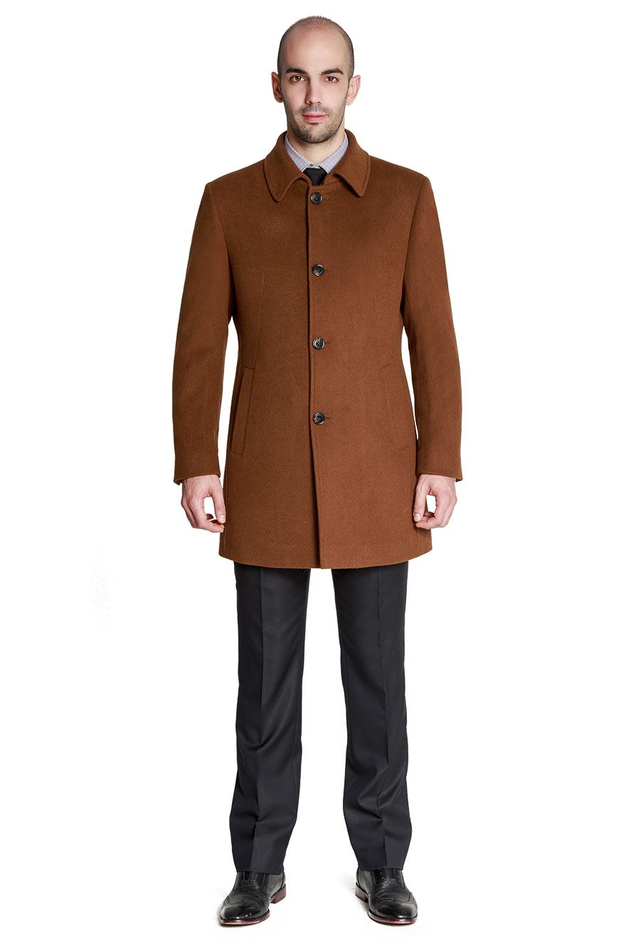 Cocoa Three-Quarter Wool Coat