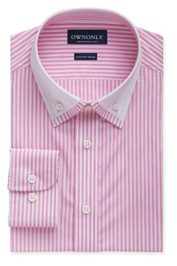 Business Pink & White Stripe Shirt