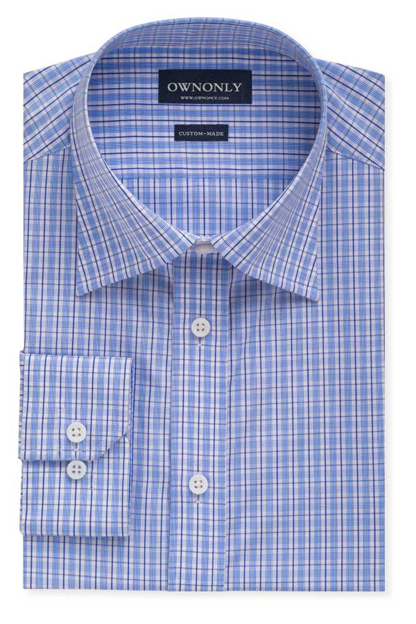 Business York Blue & White Checked Shirt