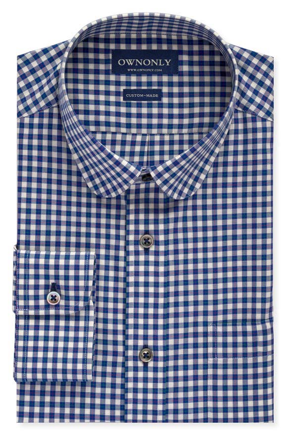 Casual Blue & White Checked Shirt